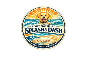 Port Sanilac Splash & Dash                                        5K & 2M Fun Run (All K9 Friendly) Logo