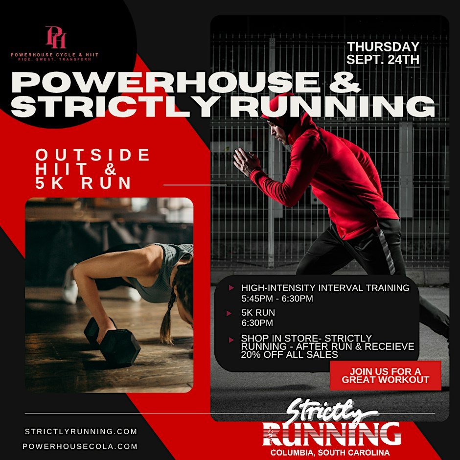 PowerHouse & Strictly Running Outside HIIT & 5K Run Logo
