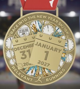 Race Into The New Year "Live Virtual" 5k/10k Logo