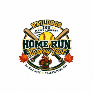 Raildogs (12u Mader/Murphy) Home Run Turkey Trot Logo