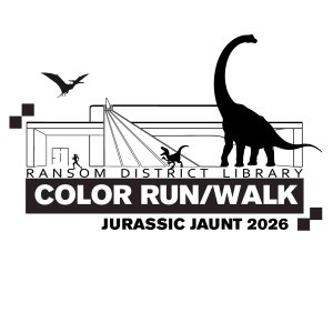 Ransom District Library Color Run: Jurassic Jaunt Logo
