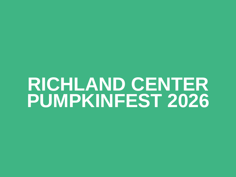 Richland Center Pumpkinfest 2026