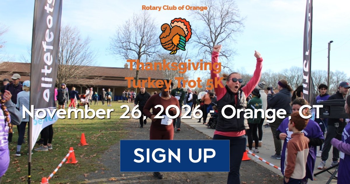 Rotary Club of Orange Thanksgiving Turkey Trot 5K 2026 Logo