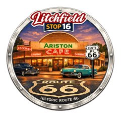 Route 66 Run - Stop 16 Litchfield Logo