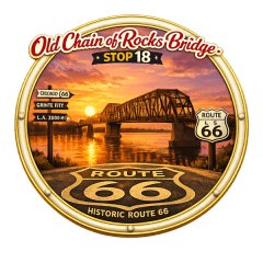 Route 66 Run - Stop 18 Old Chain of Rocks Bridge Logo