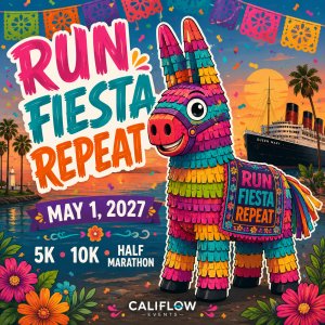 Run, Fiesta, Repeat - Cinco de Mayo 5K, 10K, & Half Marathon Logo
