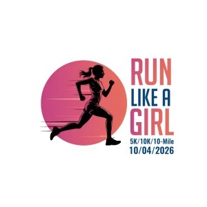 Run Like a Girl 5K 10K 10-Mile Logo