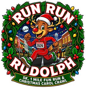 Run Run Rudolph 5K, 1 Mile Fun Run, & Christmas Carol Crawl Logo