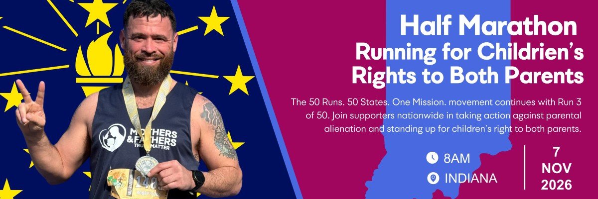 Running for Children's Rights to Both Parents - 11 of 50 Half Marathons in 50 States - Indiana