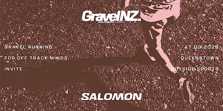 Salomon GRVL run Queenstown with Outside Sports + Run ZQN Logo