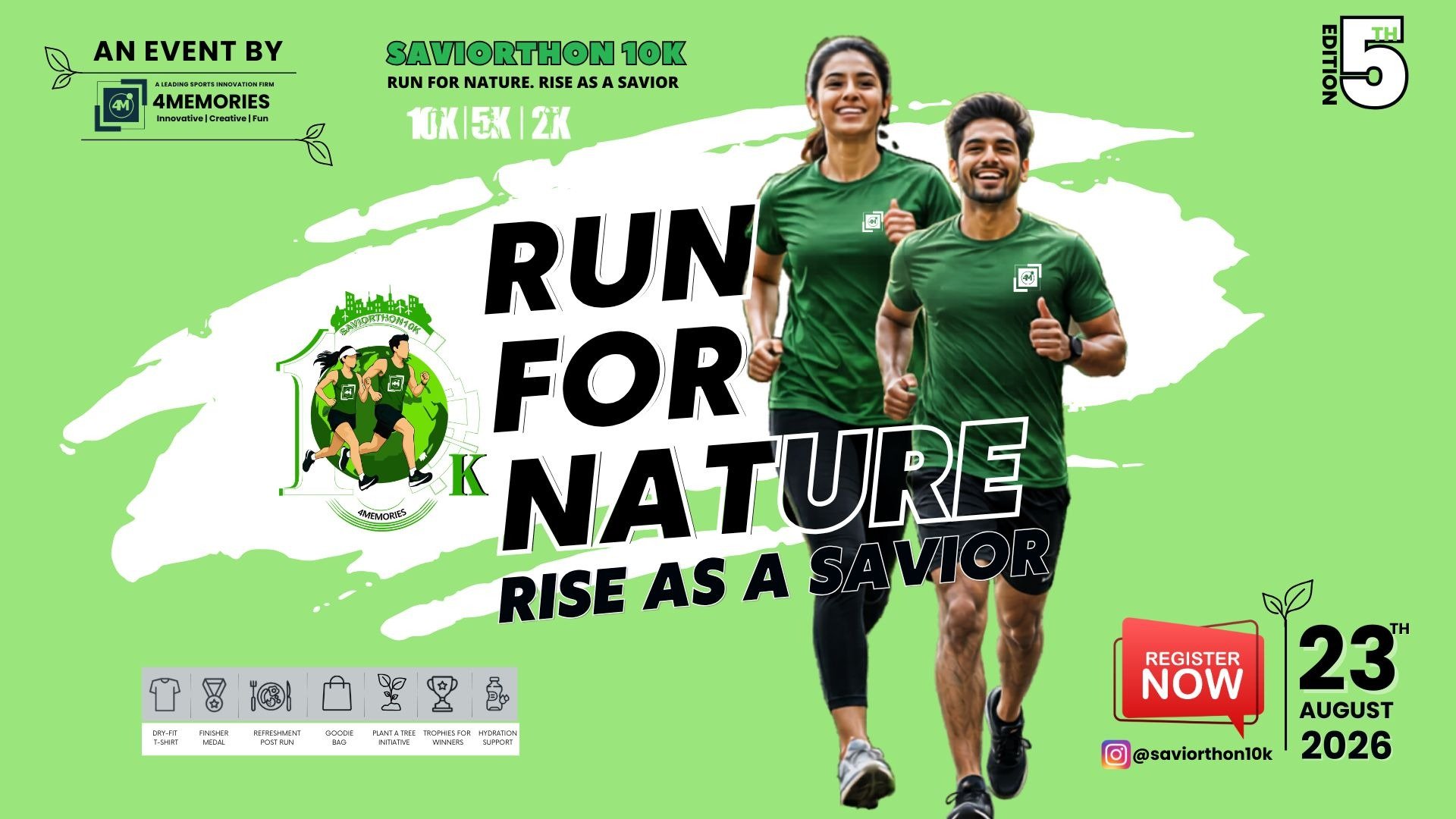 Saviorthon10k -Run for Nature, Rise as a Savior Logo