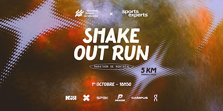 Shake Out Run Sports Experts X Marathon de Mtl Logo