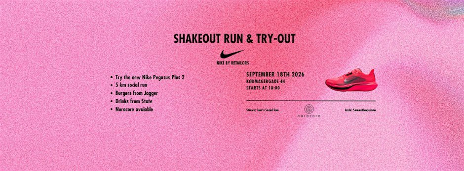 Shakeout run and try-out, Nike by Retailors Logo