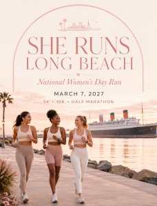 She Runs Long Beach - National Women's Day Run  5K • 10K • Half Marathon Logo