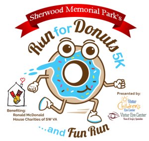 Sherwood Memorial Park's Run for Donuts 5K and Fun Run Logo