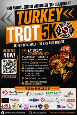 Sinton Volunteer Fire Department Turkey Trot 5K & 1K Kids Run