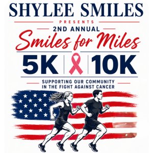 Smiles for Miles Labor Day 10K, 5K, and Fun Run presented by the Shylee Smiles Foundation Logo