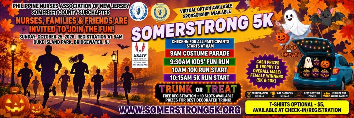SomerStrong 5K,10K, fun walk, kids fun run (Halloween-themed) and Trunk or Treat
