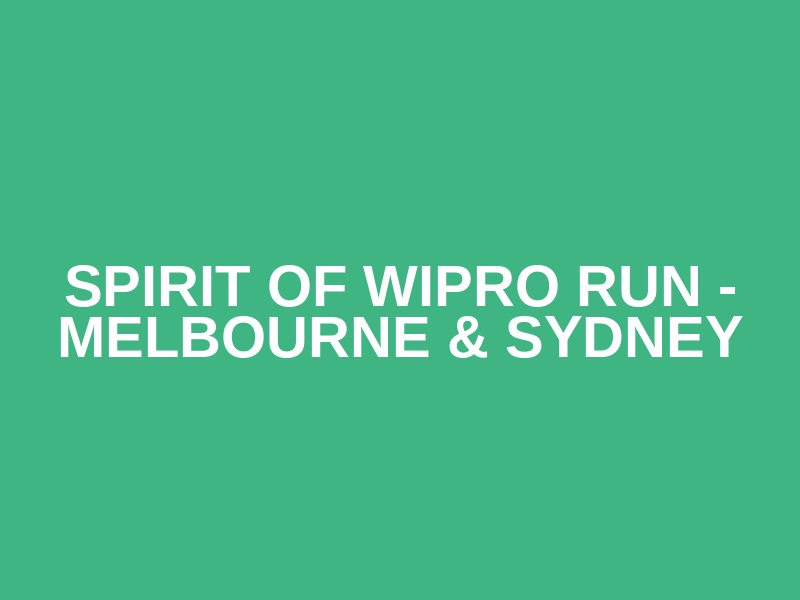 Spirit of Wipro Run - Melbourne & Sydney Logo