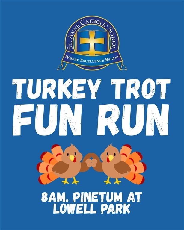 St. Anne School Turkey Trot FUN RUN 2026 Logo