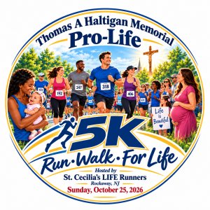 St Cecilia's LIFE Runners' THOMAS A HALTIGAN MEMORIAL PRO-LIFE 5K Logo