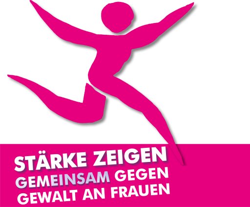 Stadtlauf Hanau "Stärke zeigen - Gemeinsam gegen Gewalt an Frauen" Logo