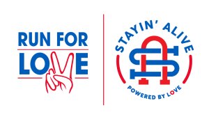 Stayin' Alive - Run for Love featuring Jamie's 5K Logo