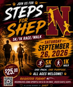 Steps for Shep 5k Road Race/1 Miler Logo