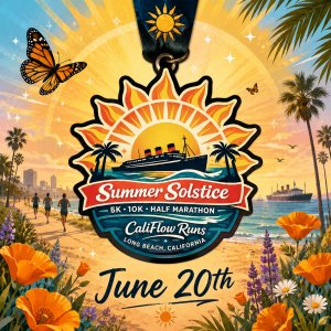 Summer Solstice Run : 5K.10K. Half Marathon –by Califlow Runs Logo