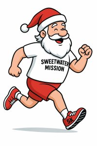 POSTPONED TILL 2026 Sweetwater Mission Santa Run 5K Logo