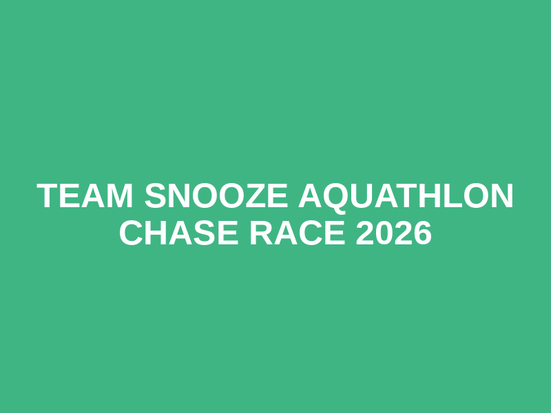 TEAM SNOOZE Aquathlon Chase Race 2026 Logo