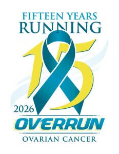 The 15th Anniversary of The OVERRUN Ovarian Cancer 5K Logo