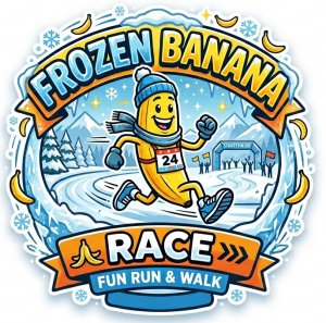 The Frozen Banana 5k / 10k and 1 mile fun run Logo