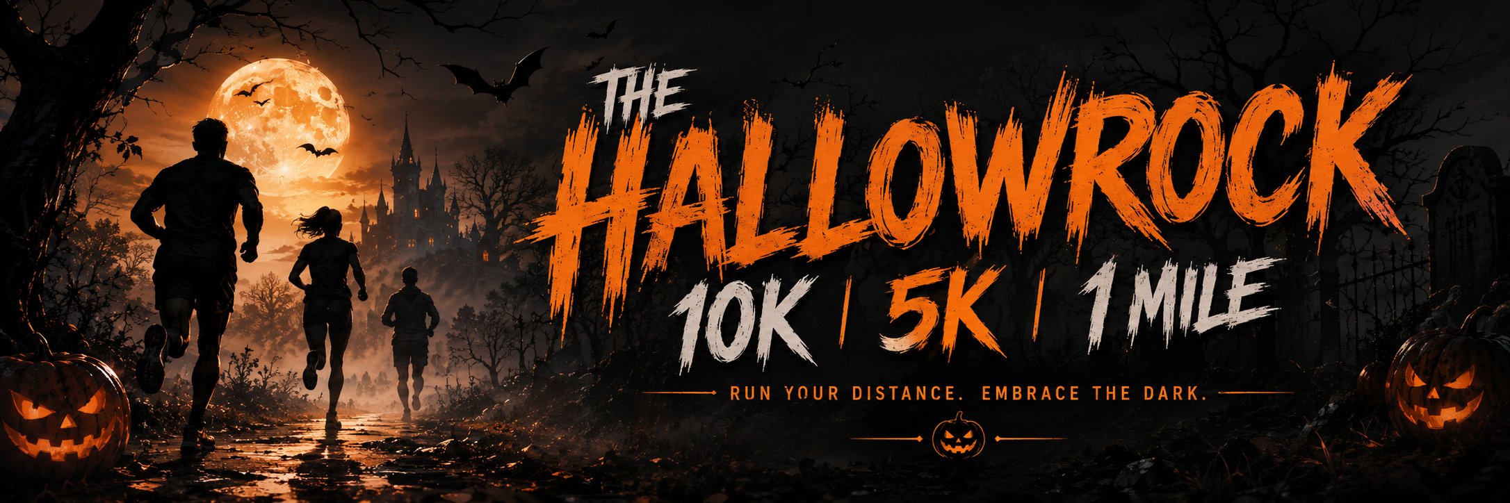 The Hallowrock 10K/5K/1M Logo