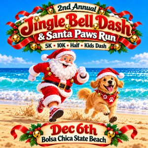 The Jingle Bell Dash Kids Dash, 1 Miler, 5K, 10K and Half Marathon & Santa Paws Doggie Run