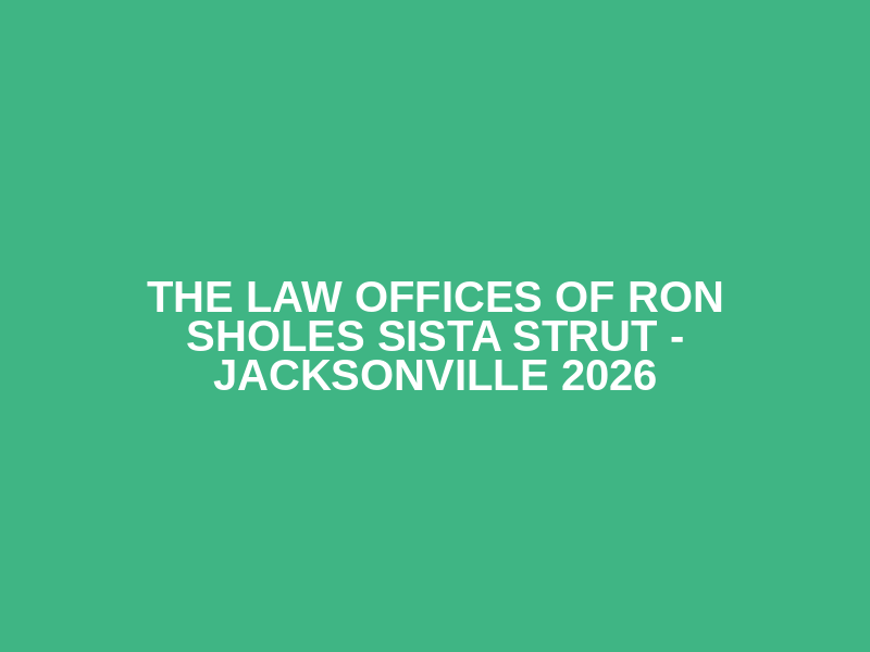 The Law Offices Of Ron Sholes Sista Strut - Jacksonville 2026 Logo