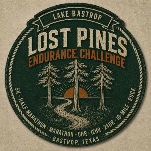The Lost Pines 5K • 10-Mile • Half Marathon • Full Marathon • 6HR • 12HR • 24HR • Ruck Logo