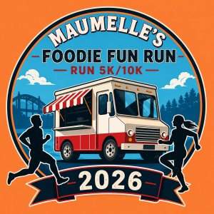The Maumelle Foodie 5k/10k Fun Run Logo