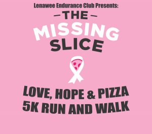 The Missing Slice -  Love, Hope & Pizza 5K Logo
