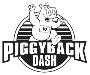 The Piggyback Dash 10K, 5K, 2K Logo