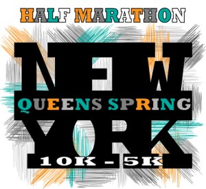 The Queens Spring Half, 10K, and 5K Logo