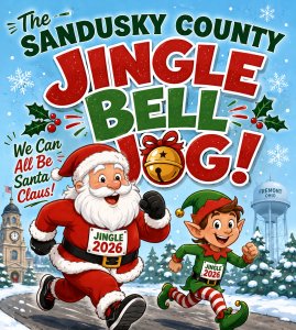 The Sandusky County Jingle Bell Jog Logo