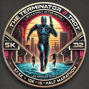 The Terminator 2 Trot: 5K & 10K Logo