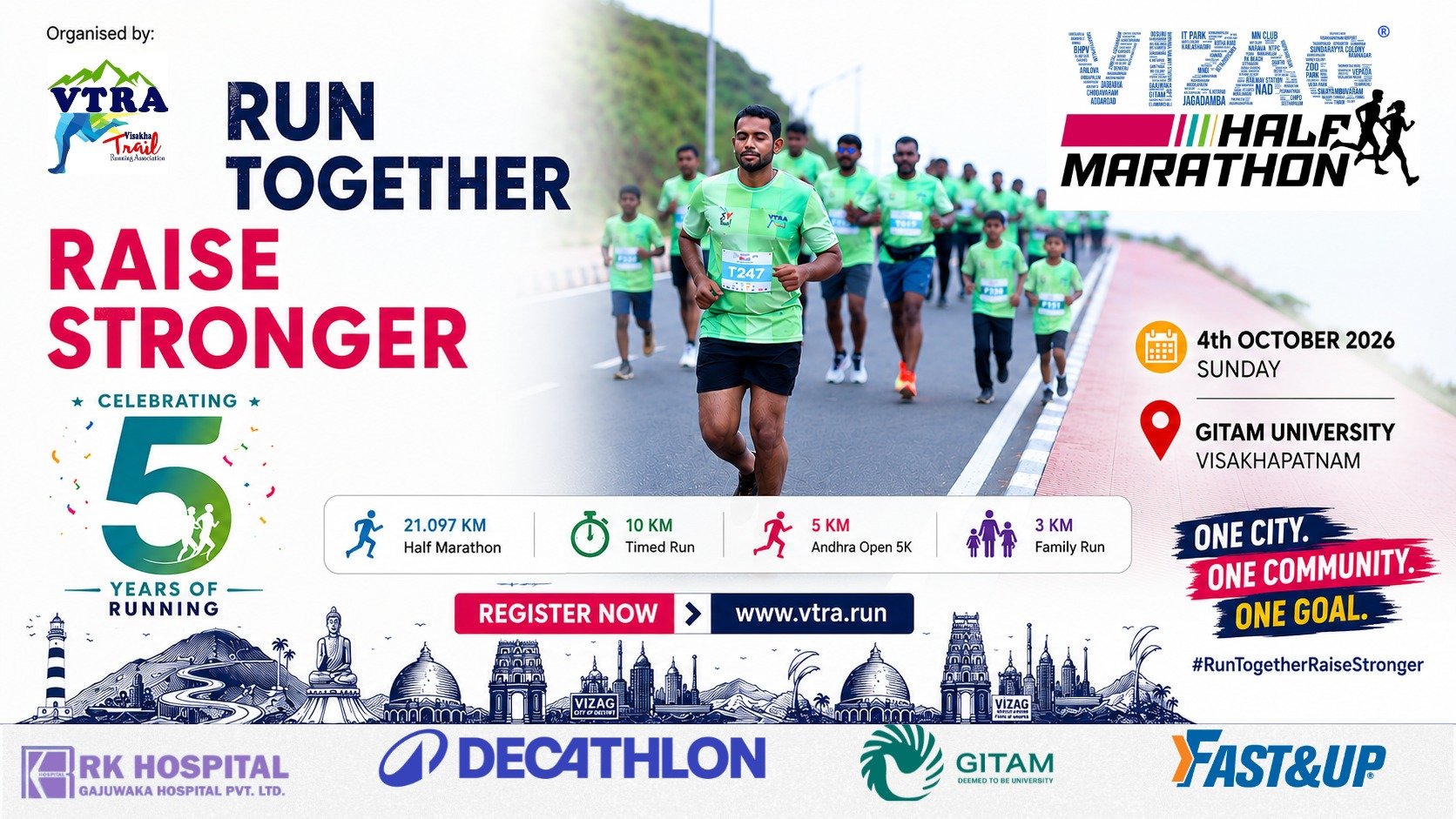 The Vizag Half Marathon Powered by VTRA Logo