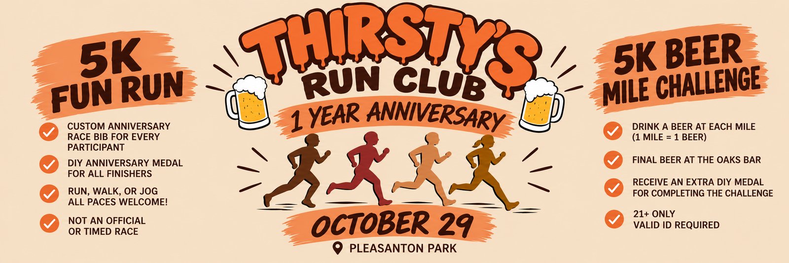 Thirsty’s Run Club 1 Year Anniversary
