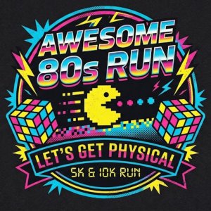 Totally Awesome 80's Race 5k / 10k and 1 mile Fun Run Logo