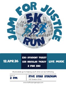 Traffick Jam - Jam for Justice 5K Logo