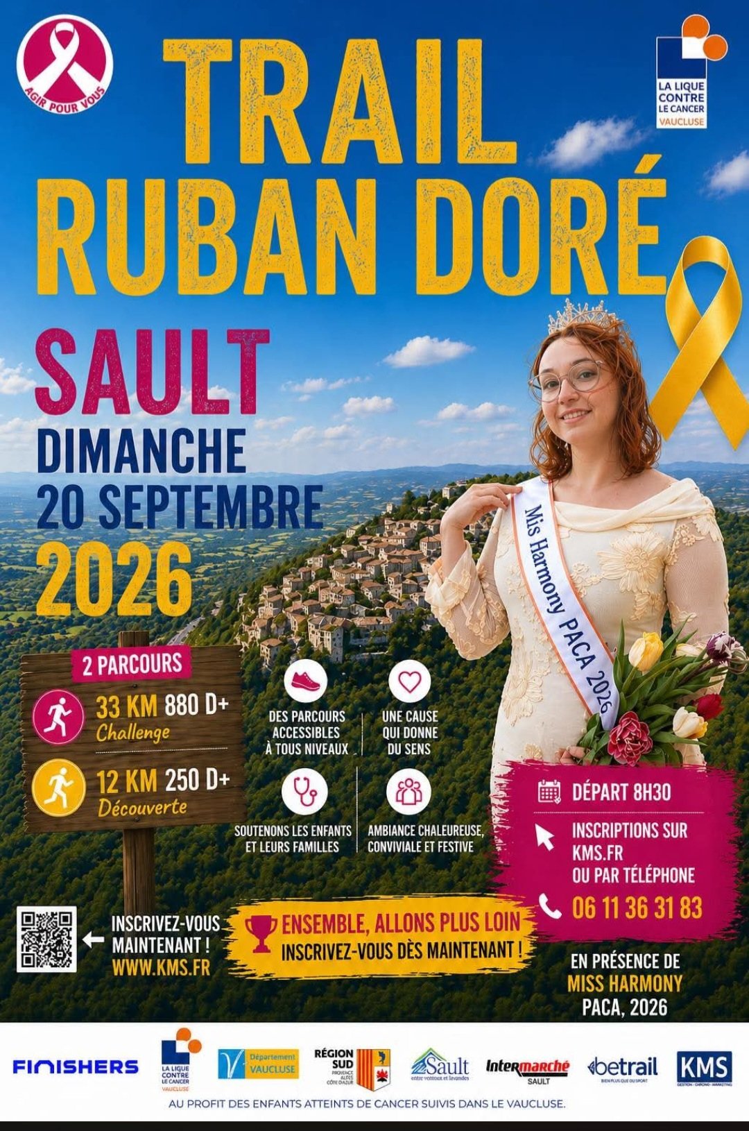 Trail de l'espoir à Sault/Trail du ruban doré Logo