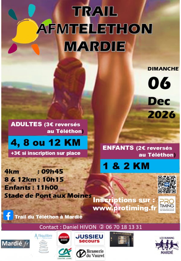 Trail du Téléthon Mardié Logo