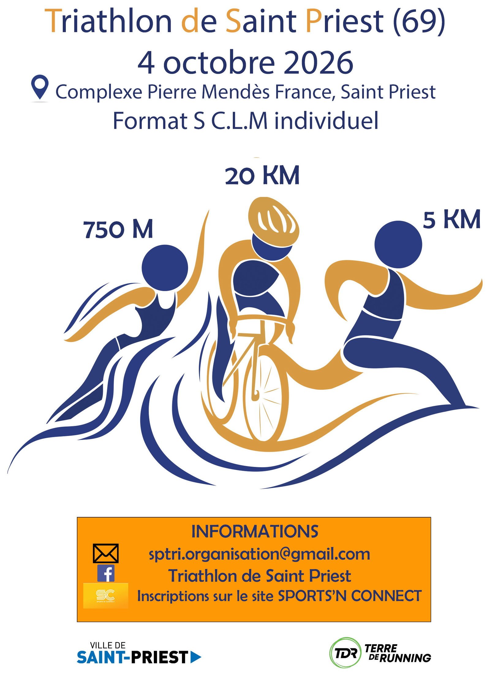 Triathlon découverte St Priest format S Logo
